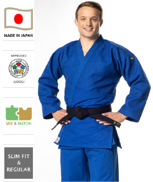 JUDO KIMONO (KABÁT) MIZUNO YUSHO (IJF APPROVED) vel.145-205cm / MODRÉ - MADE IN JAPAN
