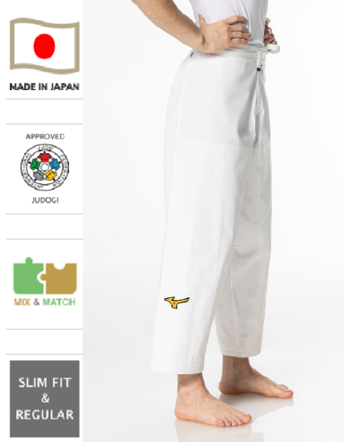 JUDO KALHOTY MIZUNO YUSHO (IJF APPROVED) vel.145-205cm / BÍLÉ - MADE IN JAPAN