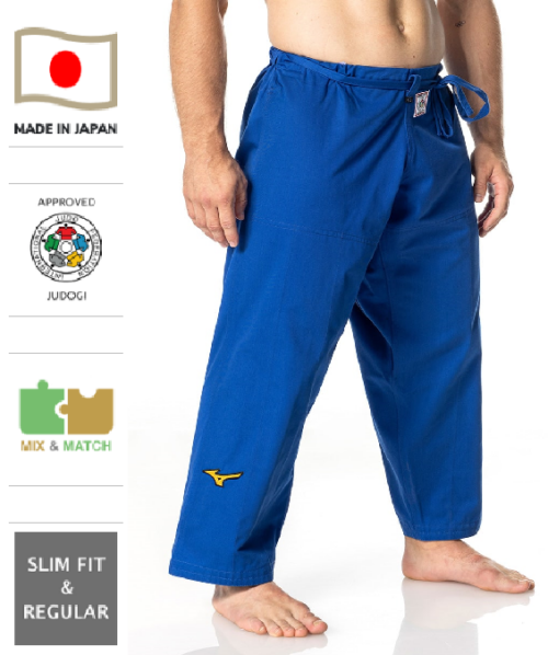 JUDO KALHOTY MIZUNO YUSHO (IJF APPROVED) vel.145-205cm / MODRÉ - MADE IN JAPAN